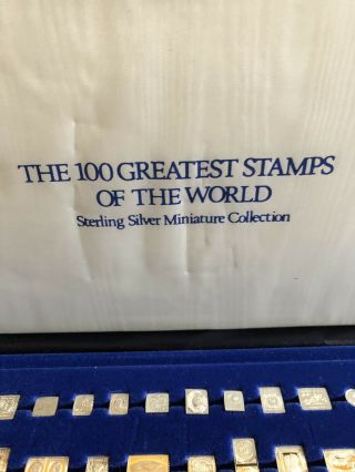 Sterling Silver 100 Greatest Stamps Of The World Franklin Complete Set