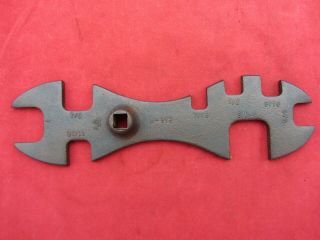 Vintage Antique Farm Car Tractor Implement Plow Multi Combination Wrench 8 - Way