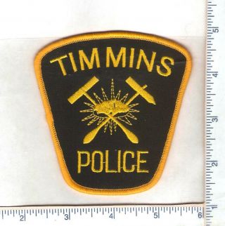 , 1 Vintage Timmins Police Department Patch.  (gold) (ontario)