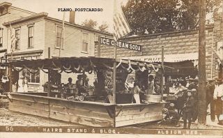 Albion,  Nebraska " Hairs Ice Cream Stand And Bldg.  " Rppc Real Photo Postcard