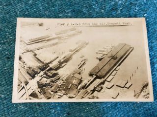 Antique Photo Postcard Of Piers,  Everett,  Wa