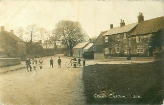 Rp Great Easton Village Street Scene Nr Corby Leicestershire Real Photo 1913