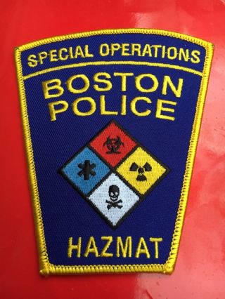 Special Operations Boston Massachusetts Police Patch Hazmat
