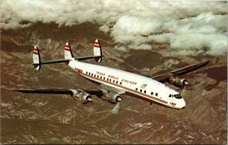 Trans World Airlines Twa Lockheed L - 1049 Constellation Airport Postcard