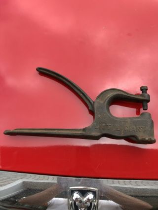 Vintage Little Giant Tool Rivet Press Punch Cast Iron,  Bench Top Leather Work