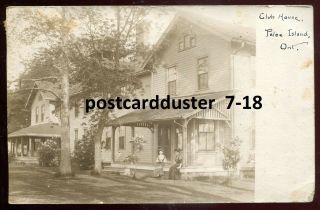 3187 - Pelee Island Ontario 1909 Club House.  Real Photo Postcard
