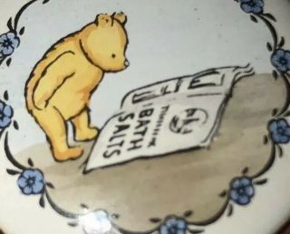 English Enamel Trinket Box 193 Crummles Winnie The Pooh Reading Newspaper