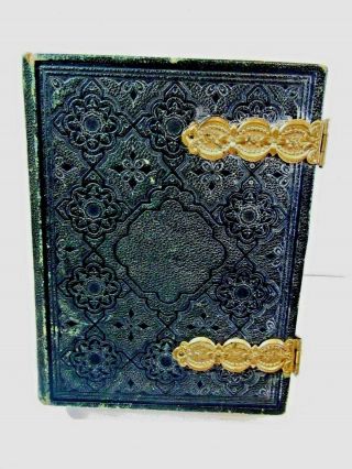 Leather Book Album Vintage Tin Type Photos Large 23 Pages For Repair