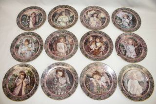 Set Of 12 Le Bradford Exchange Gardens Of Innocence 8 " Collectors Plates