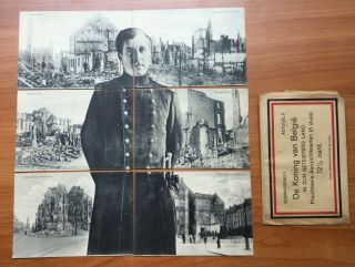Set Of 6 Postcards World War 1 King Of Belgium In War Torn Country Bombed Vise