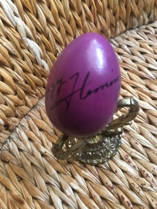 Autographed 1988 Reagan Easter at the White House Egg Roll Peggy Fleming Purple 2