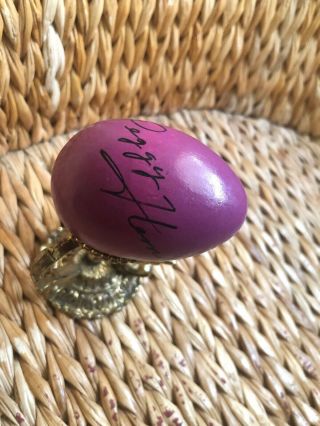 Autographed 1988 Reagan Easter at the White House Egg Roll Peggy Fleming Purple 3
