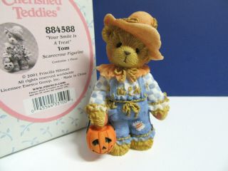 Cherished Teddies Your Smile Is A Treat Scarecrow Halloween Tom Figurine