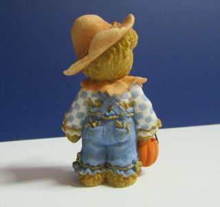 Cherished Teddies YOUR SMILE IS A TREAT Scarecrow Halloween Tom Figurine 3