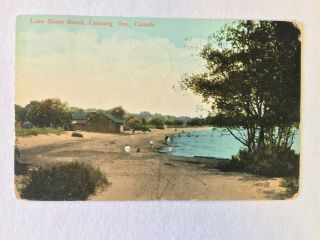 Cobourg Ontario Postcard Lakeshore Beach 1907 - 1914 Postmarked Aug 13,  1914