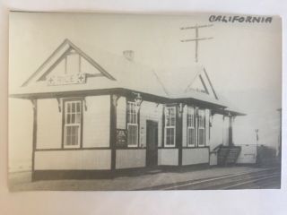 Rice California Atsf Rr Station Railroad Depot B&w Real Photo Postcard Rppc