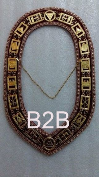 Masonic Regalia Royal Arch Apron With Chain Collar Red - B2b