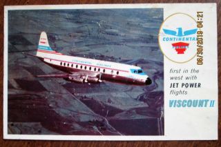 Airline/airport Postcards: Continental Airlines Viscount Ii Airline Issue