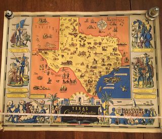 Texas Centennial Map 1836 - 1936 2