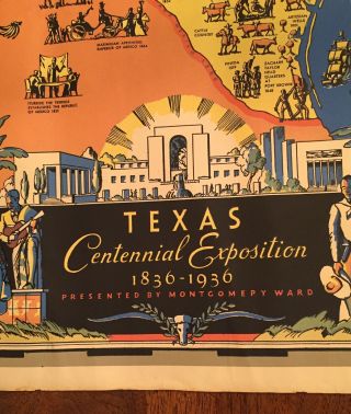 Texas Centennial Map 1836 - 1936 3