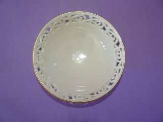 Lenox Tracery Gold Trim Reticulated Bowl Small 5 1/4 Across