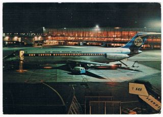 Postcard Klm Copenhagen Airport Douglas Dc - 9 Aviation Airways Airline