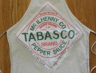 Rare Old Vintage Mcilhenny Co Tabasco Pepper Hot Sauce Kitchen Chef Apron