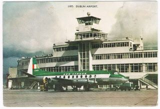 Postcard Aer Lingus Vickers Viscount Dublin Airport Aviation Airways Airline