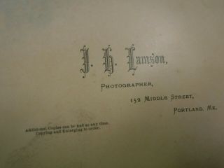 Antique Cabinet Card Photo of Hunters With Rifle by Lamson or Portland,  ME - Paint 3