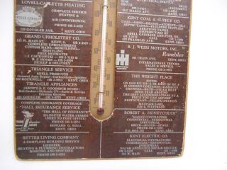 Antique THE CITY BANK KENT OHIO WALL THERMOMETER ADVERTISING Baking Insurance 4