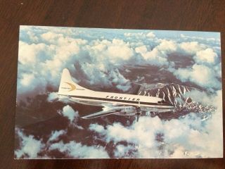 Frontier Airlines Convair 580 Vintage Postcard