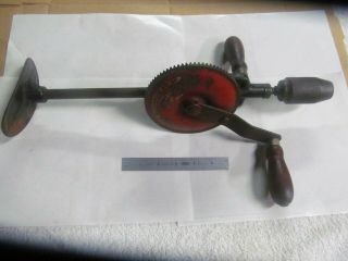 Vintage Millers Falls Co.  Hand Crank Drill 1/2 " Chuck 2 - Speed With Knee Rest