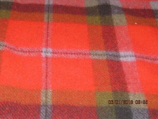 Vintage Red Plaid Faribo Wool Blanket 64x50 Vgc