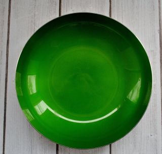 Vintage Reed And Barton Green Enamel And Silverplate Bowl Mid Century Modern