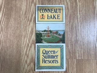 1910 Conneaut Lake Foldout Brochure Bessemer Lake Erie Railroad