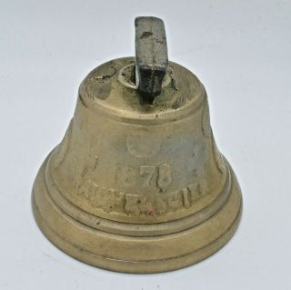 Antique Bronze Cow Bell Swiss 1878 Saignelegier Chiantel Fondeur Hand Bell