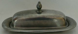 International Pewter Butter Dish 277 87 With Glass Insert And Lid