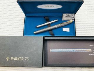 Y757 Parker 75 Fountain Pen 0 Ring Sterling Silver 925 14k Gold 585 W/box