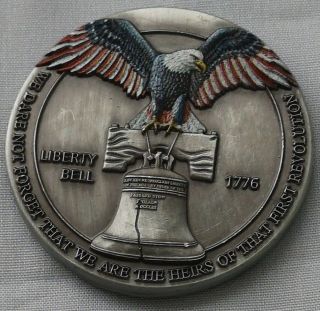 LIBERTY Bell Antique Silver Coin Eagle JUSTICE American Independance Medal Death 2