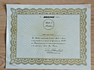 NASA Apollo 11 Coin with Flown to Moon Metal & Boeing Appreciation Certificate 4
