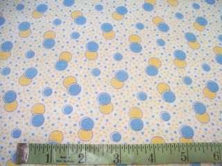 Vintage Feed Sack: Blue And Yellow Dots On White Background