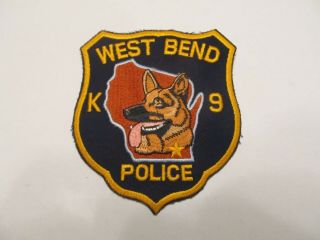 Wisconsin West Bend Police K - 9 Unit Patch