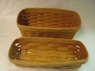 2 Longaberger Bread Baskets 1995 Jcm & Cem 2000 Pre - Owned