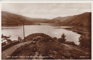 Loch Ailort From The Road To The Isles,  Old Car - Real Photo By Valentine 