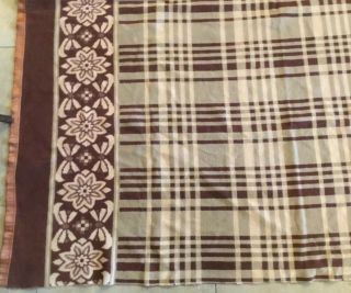 Vintage Camp Blanket,  Beacon Style,  Adirondack,  Cotton,  Brown & Beige,  Floral 8