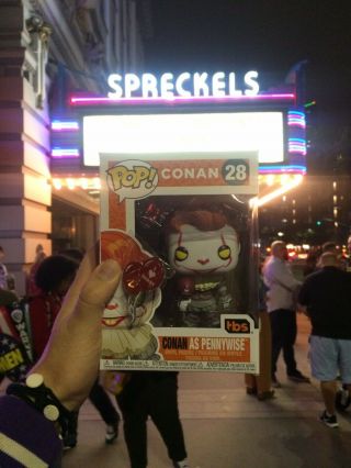 Exclusive Pennywise Conan Funko Pop And I Love Derry Balloon Pin,  Sdcc