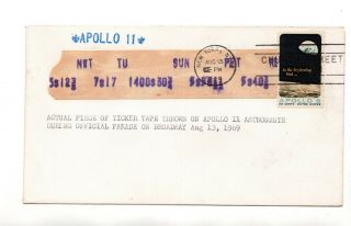 Us Apollo 11 Ticker Tape From Official Parade 1969 Stamp Cover Id 73