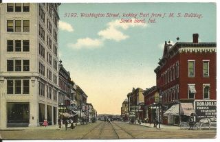 110.  Washington St. ,  South Bend,  Ind.  View Postcard,  Early 1900’s,  Divided Back