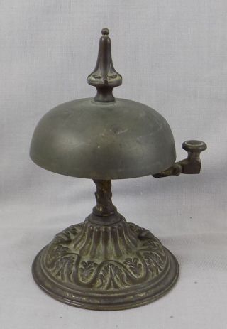 Victorian Or Edwardian Shop Counter Or Hotel Reception Desk Brass Bell