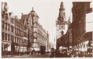 Glasgow - Trongate With Trams,  Realphoto 1929